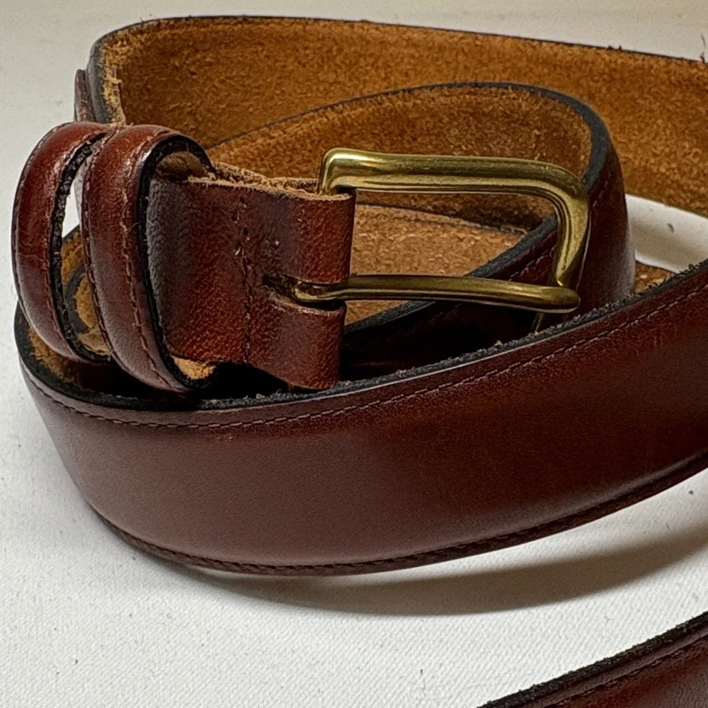 Unbranded Brown Oil Tanned Leather Belt Size 40